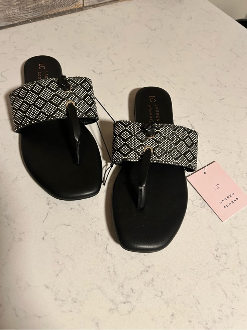 NWT LC Lauren Conrad Wrenn Women's Thong Slingback Flat Sandals